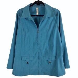Faux suede LA Blues zipper jacket 14W 16W